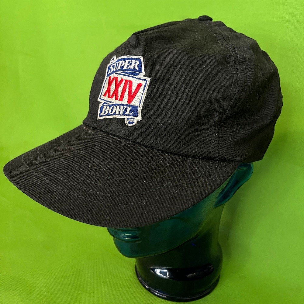 Vintage Super Bowl XXIV Hat 1990 NFL Snapback Black Made in USA